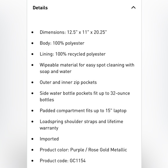 Adidas Orchid Purple Prime 6 Backpack - Picture 10 of 10